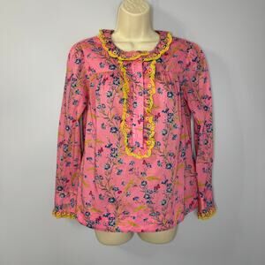 J. Crew Cotton Poplin Ruffle Blouse in Liberty® Wheat Bouquet floral print XXS